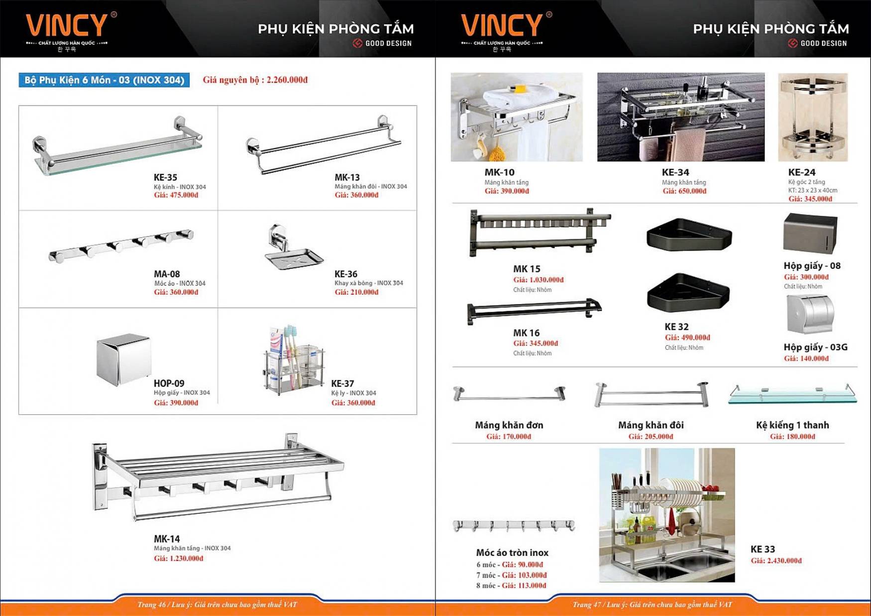 Thiết bị vệ sinh VINCY Catalogue và Bảng giá mới nhất 2025 /Page 24